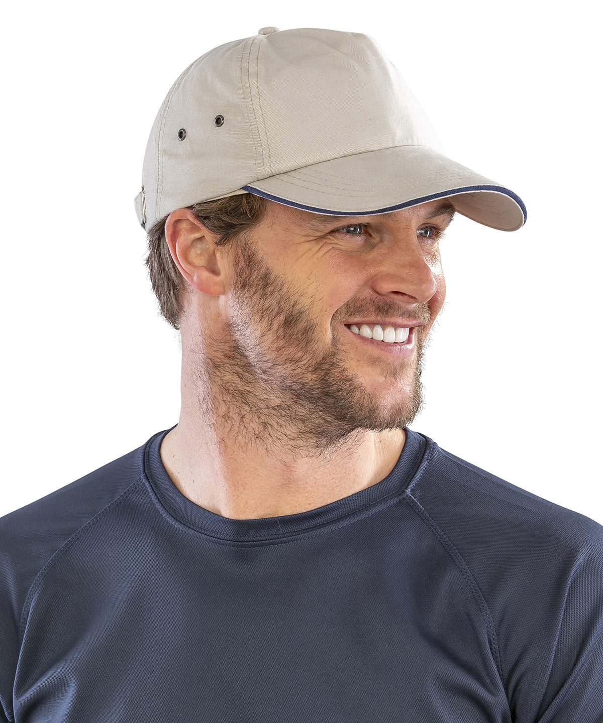 Result Headwear Printers plush cotton 5-panel cap, lifestyle photo