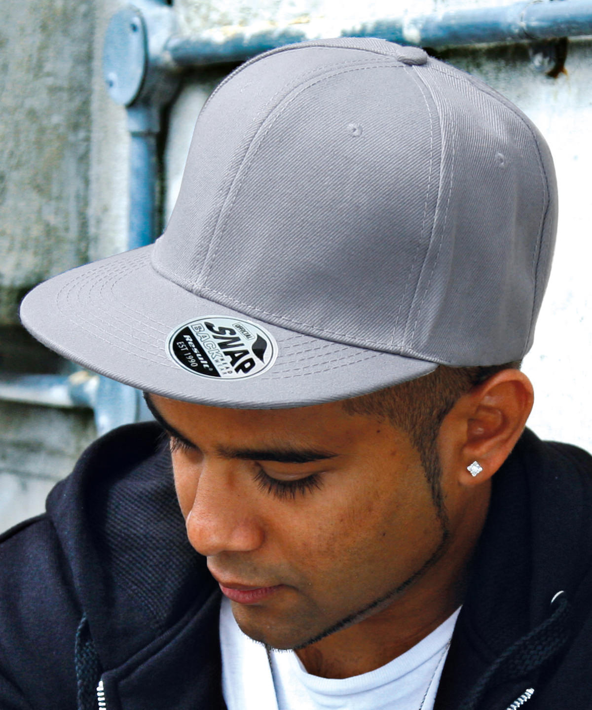 Result Headwear Bronx original flat peak snapback cap, lifestyle photo
