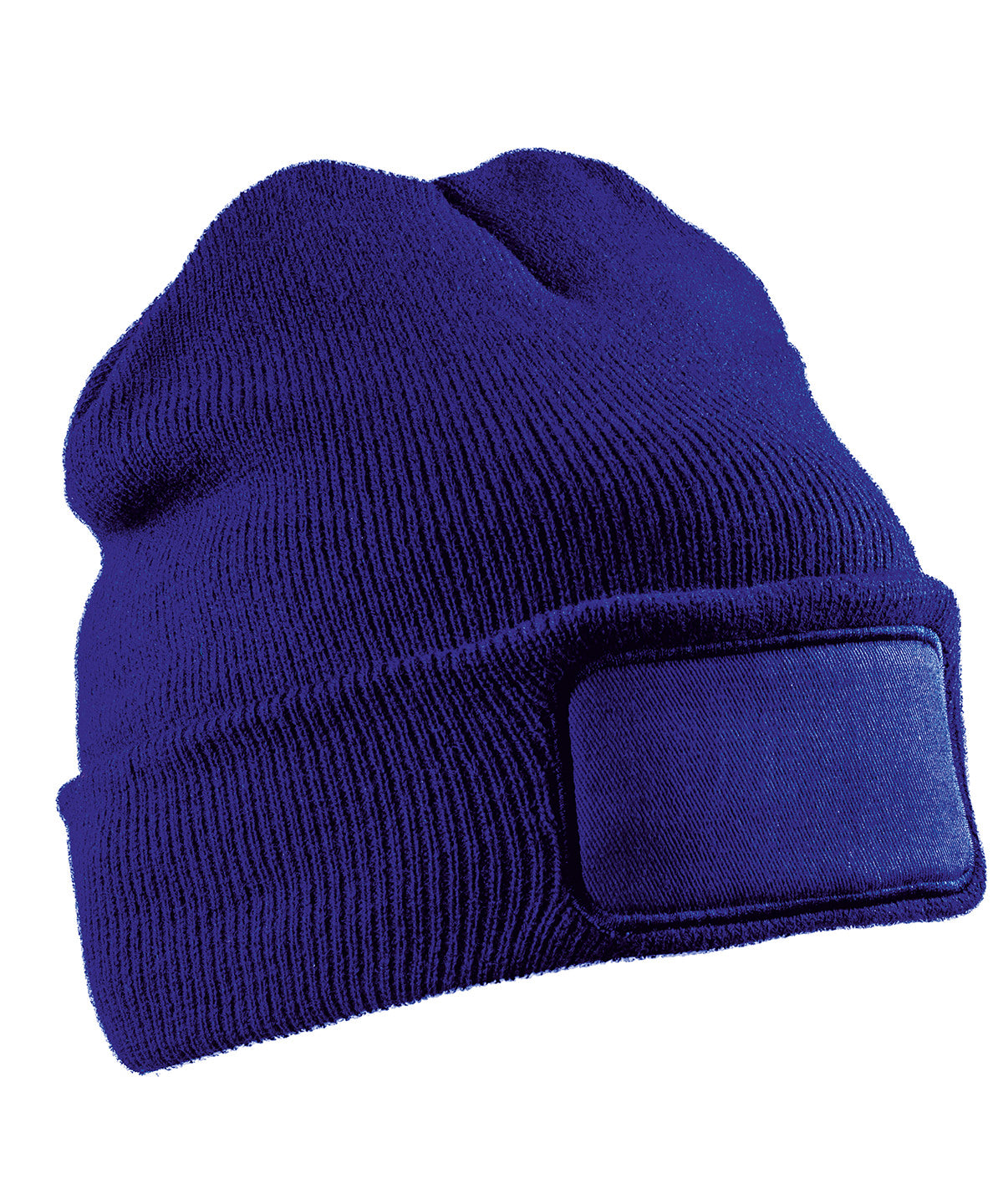 Result Recycled Double knit printers beanie in Royal, front view