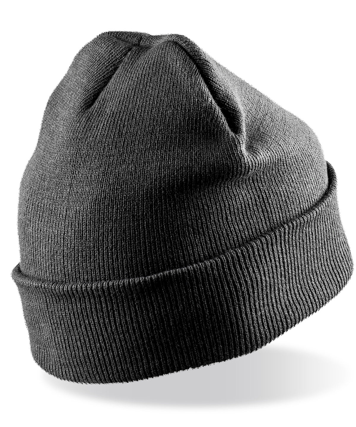 Result Recycled Woolly ski hat in Charcoal Grey, front view