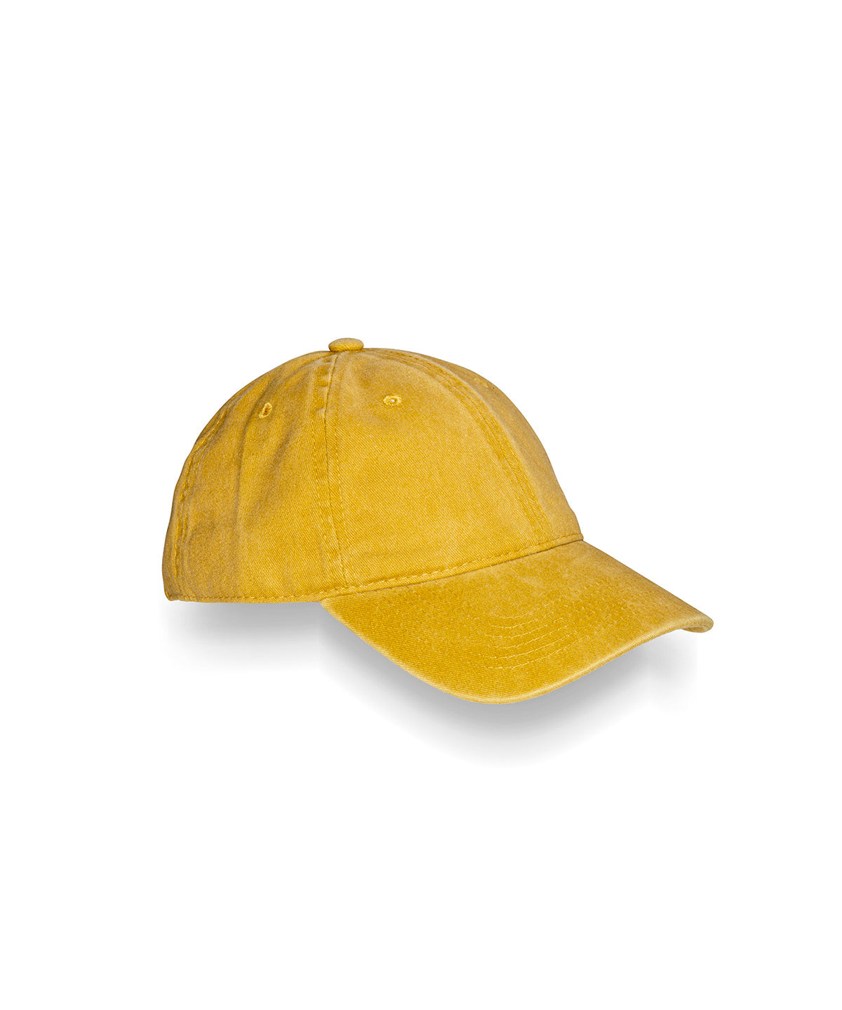 Result Headwear Core pure cotton vintage cap in Vintage Mustard, front view