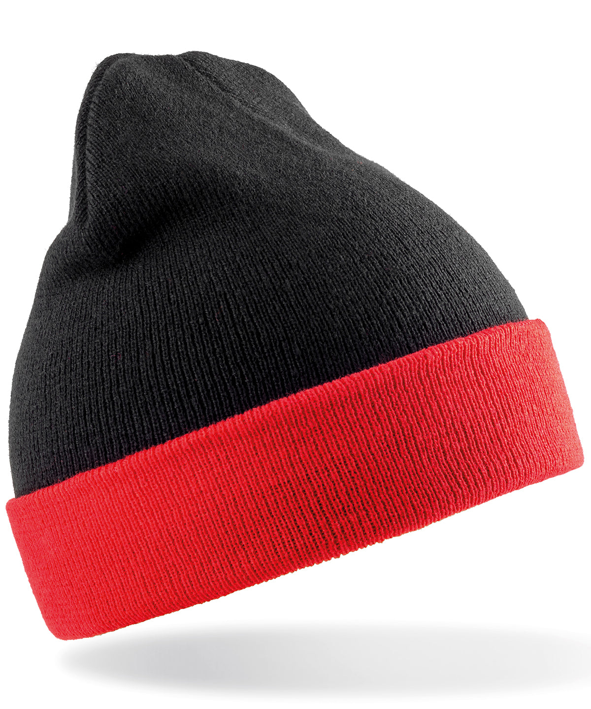 Result Recycled Compass beanie in Black/Red, front view