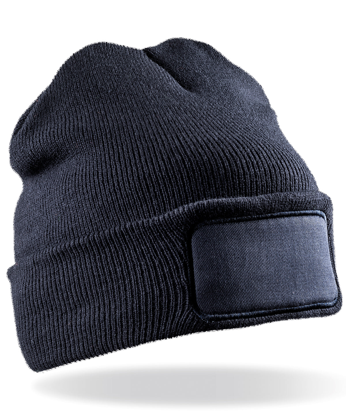 Result Recycled ThinsulateTM printers beanie in Navy, front view