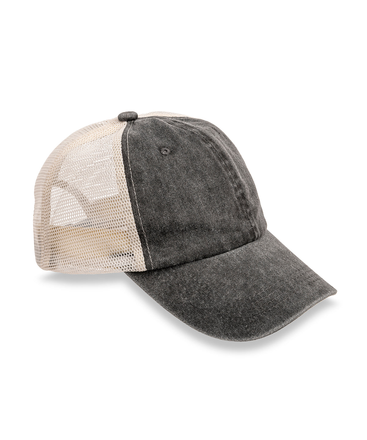 Result Headwear Vintage trucker cap in Vintage Black, front view