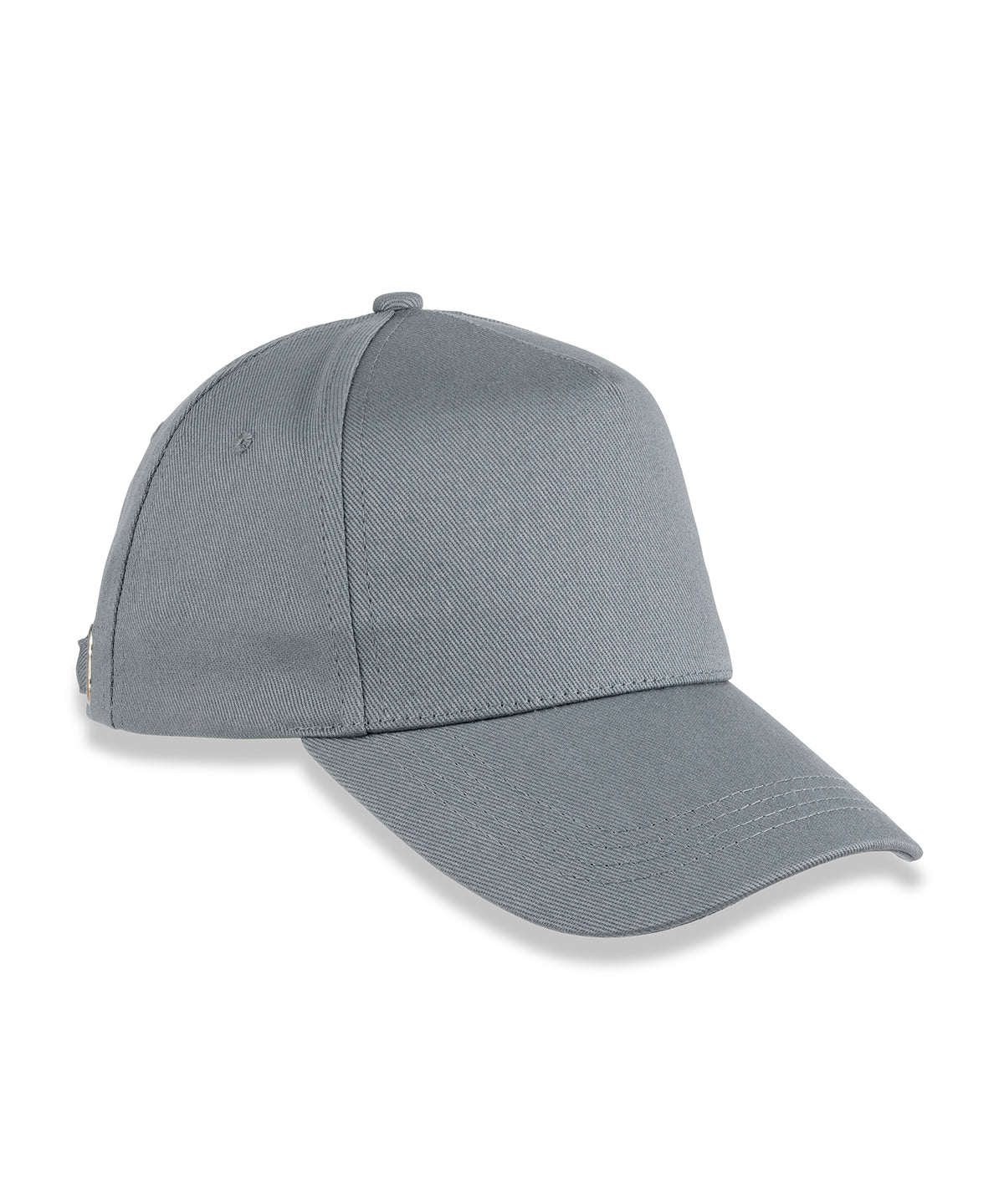 Result Headwear 5-panel organic cotton cap in Grey, front view