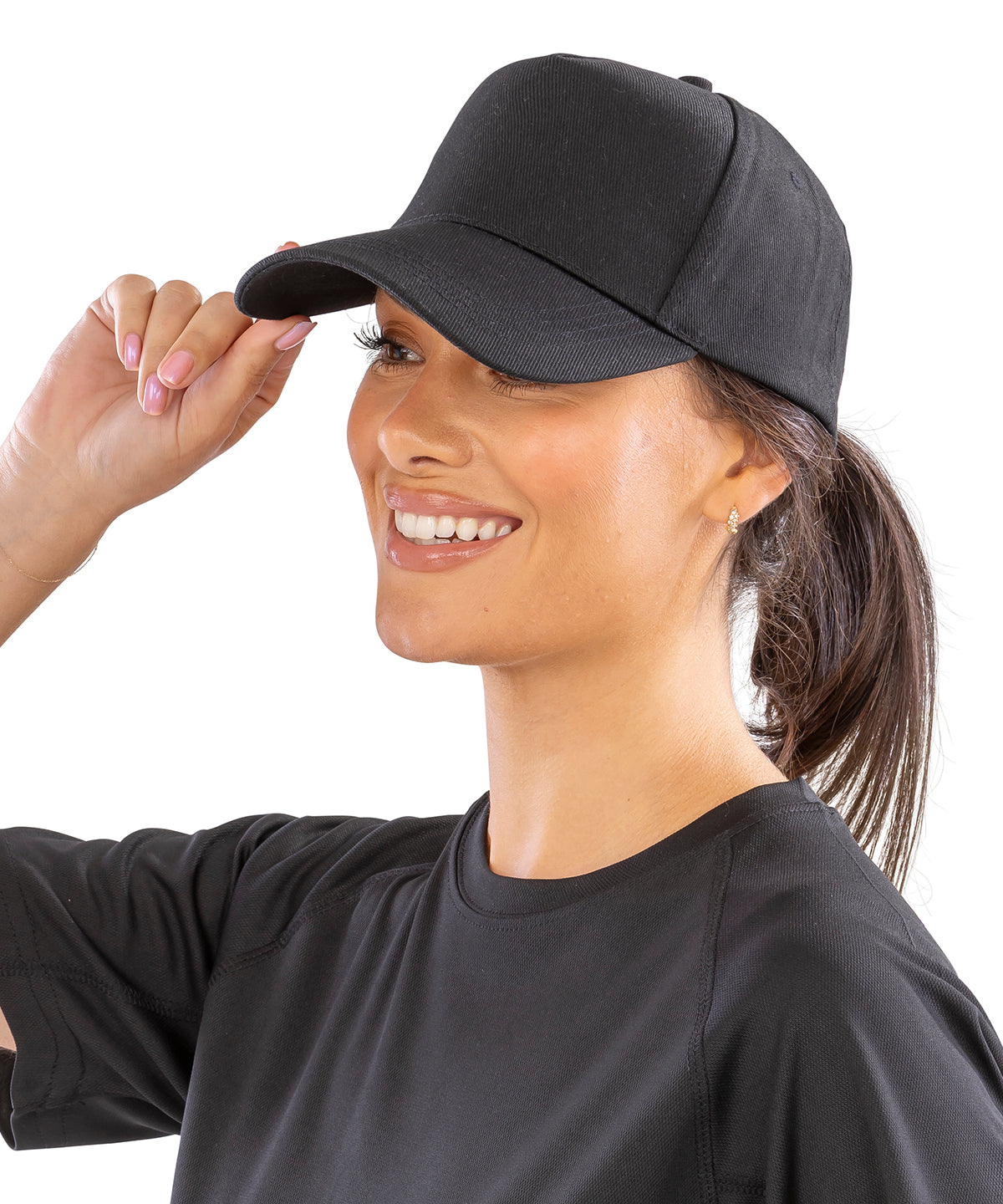 Result Headwear 6-panel organic cotton cap, lifestyle photo