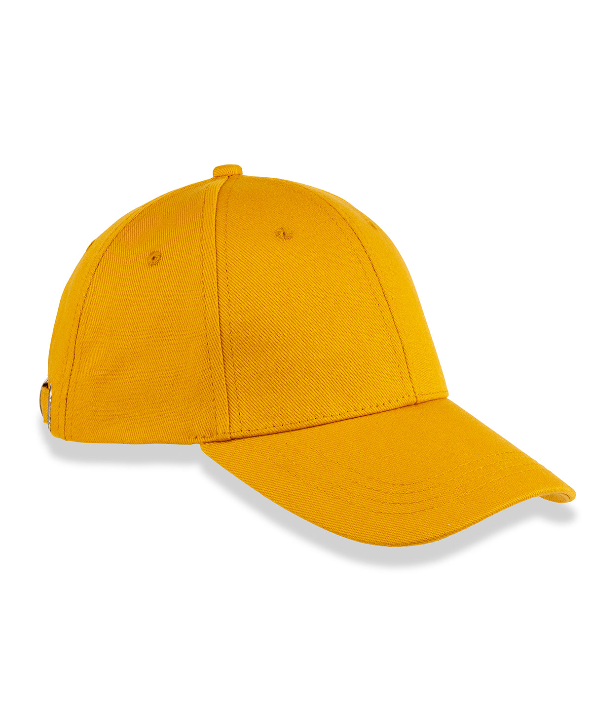 Result Headwear 6-panel organic cotton cap in Mustard, front view