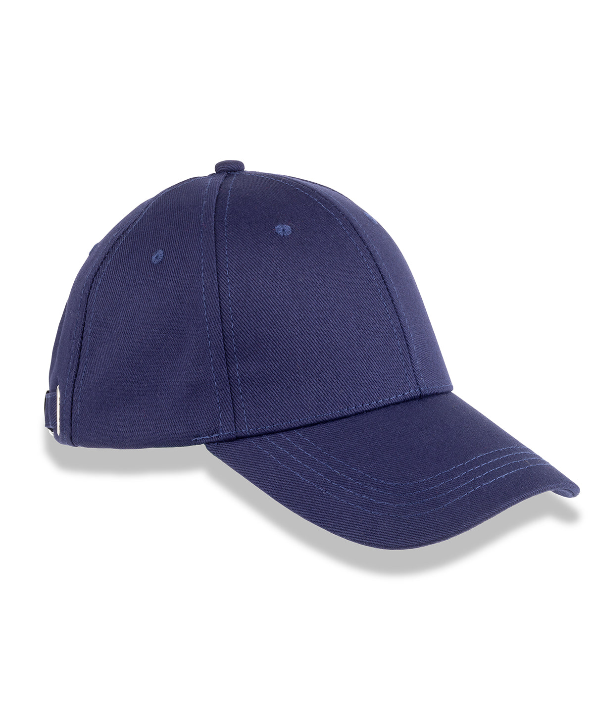 Result Headwear 6-panel organic cotton cap in Navy, front view