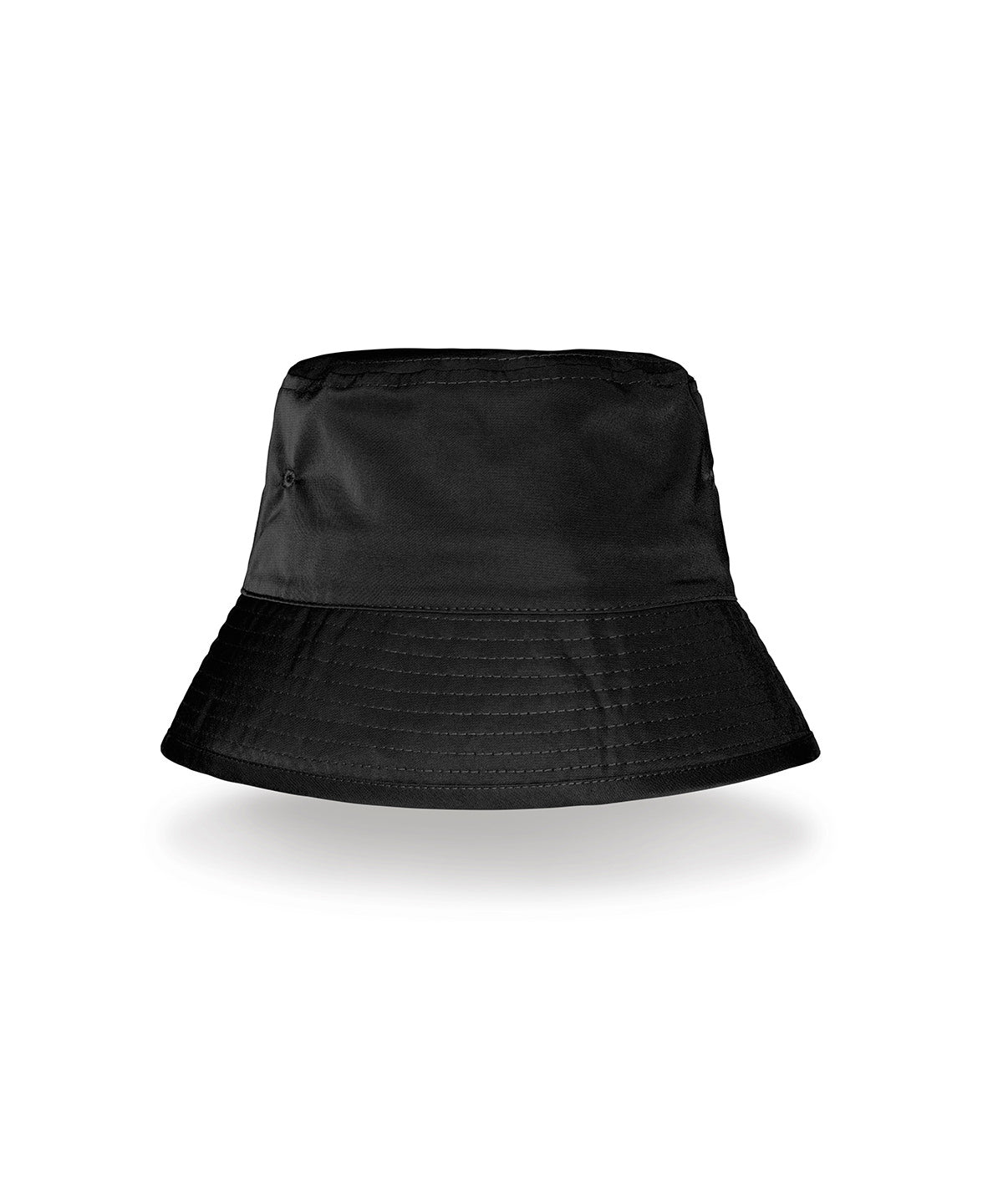 Result Headwear Recycled bound edge bucket hat in Black, front view