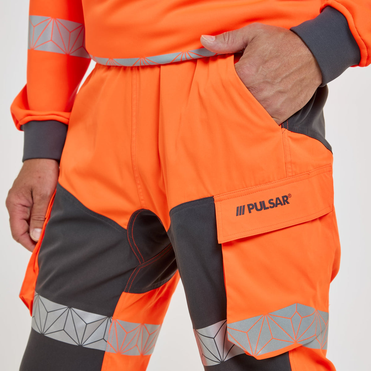 Pulsar Work Pant Orange Grey in Orange/Grey, image 4