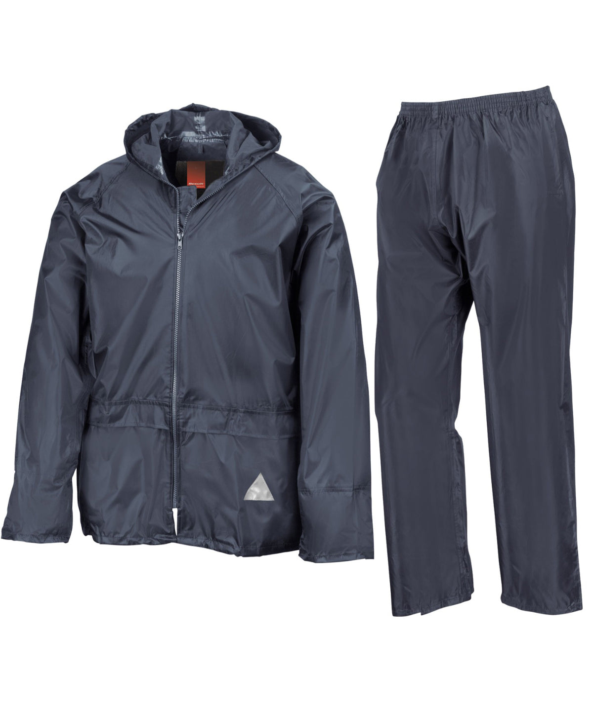 Result Waterproof jacket and trouser set in Navy, front view