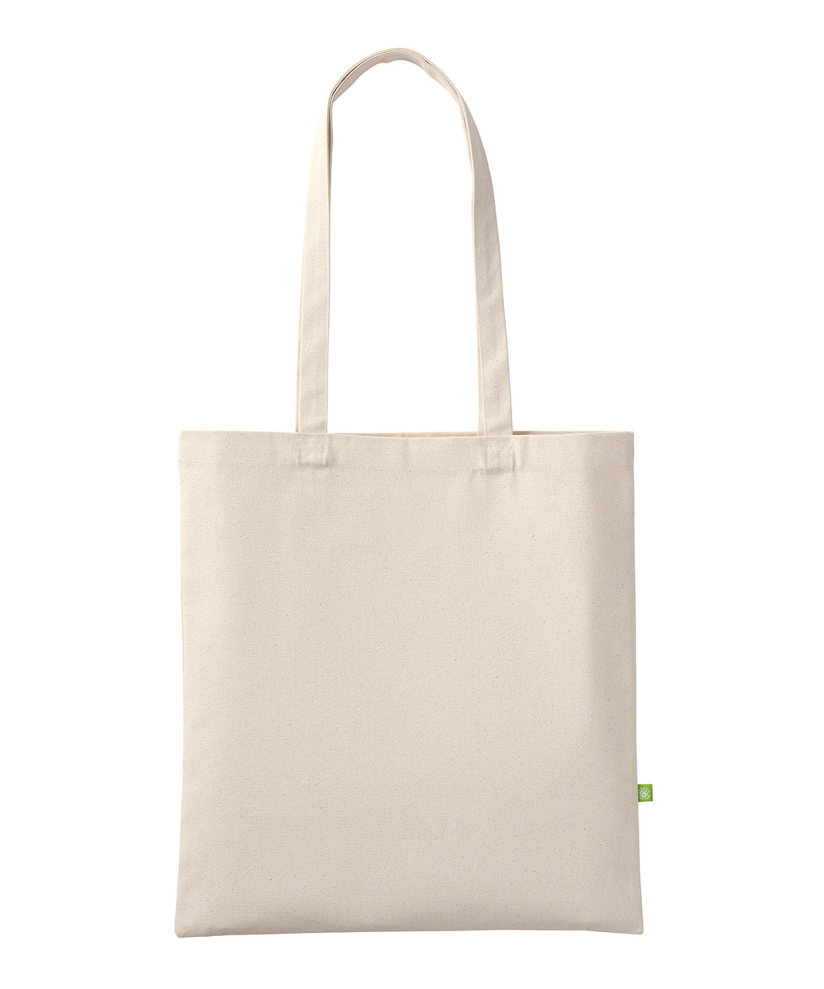 Nutshell Premium organic canvas shopper long handle in Natural, front view