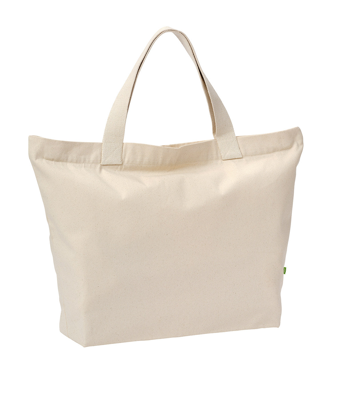 Nutshell Elba organic canvas premium zip tote in Natural, front view