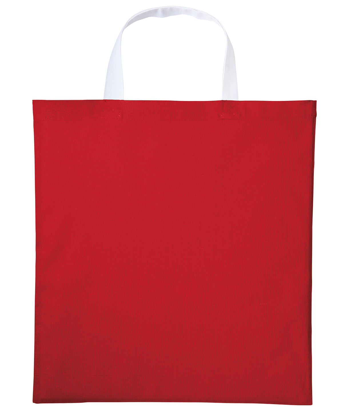 Nutshell Varsity cotton shopper short handle in Red_White, front view
