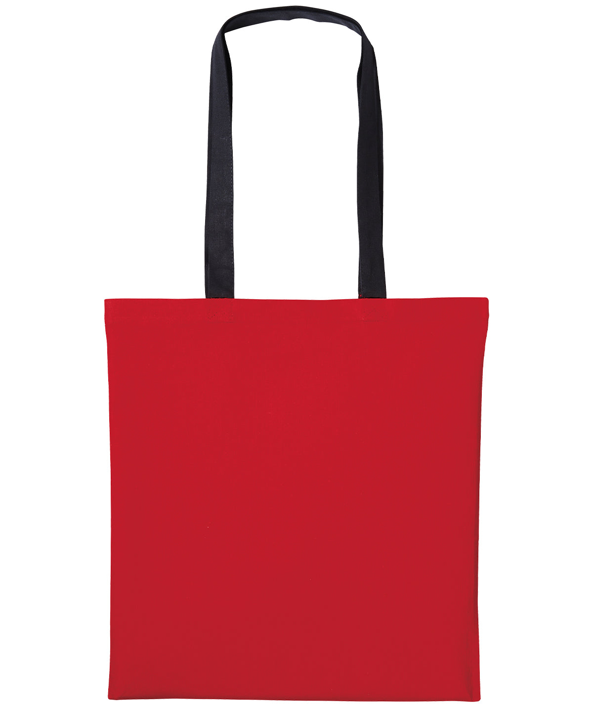 Nutshell Varsity cotton shopper long handle in Fire Red/Black, front view