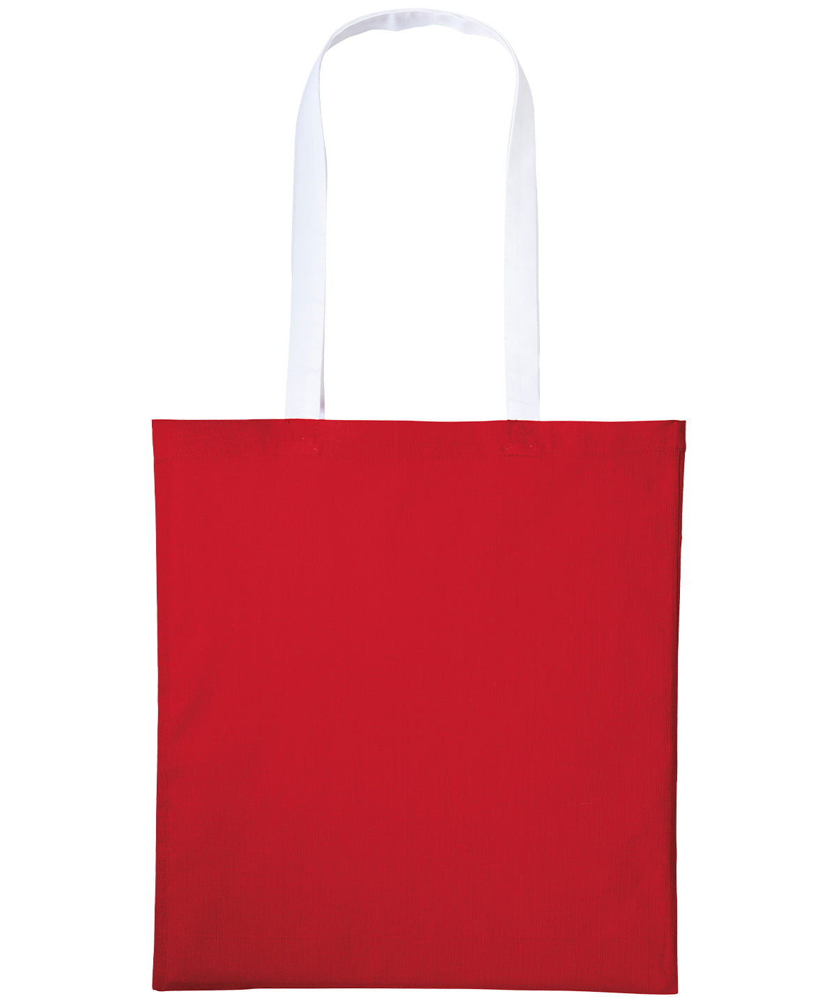 Nutshell Varsity cotton shopper long handle in Red_White, front view