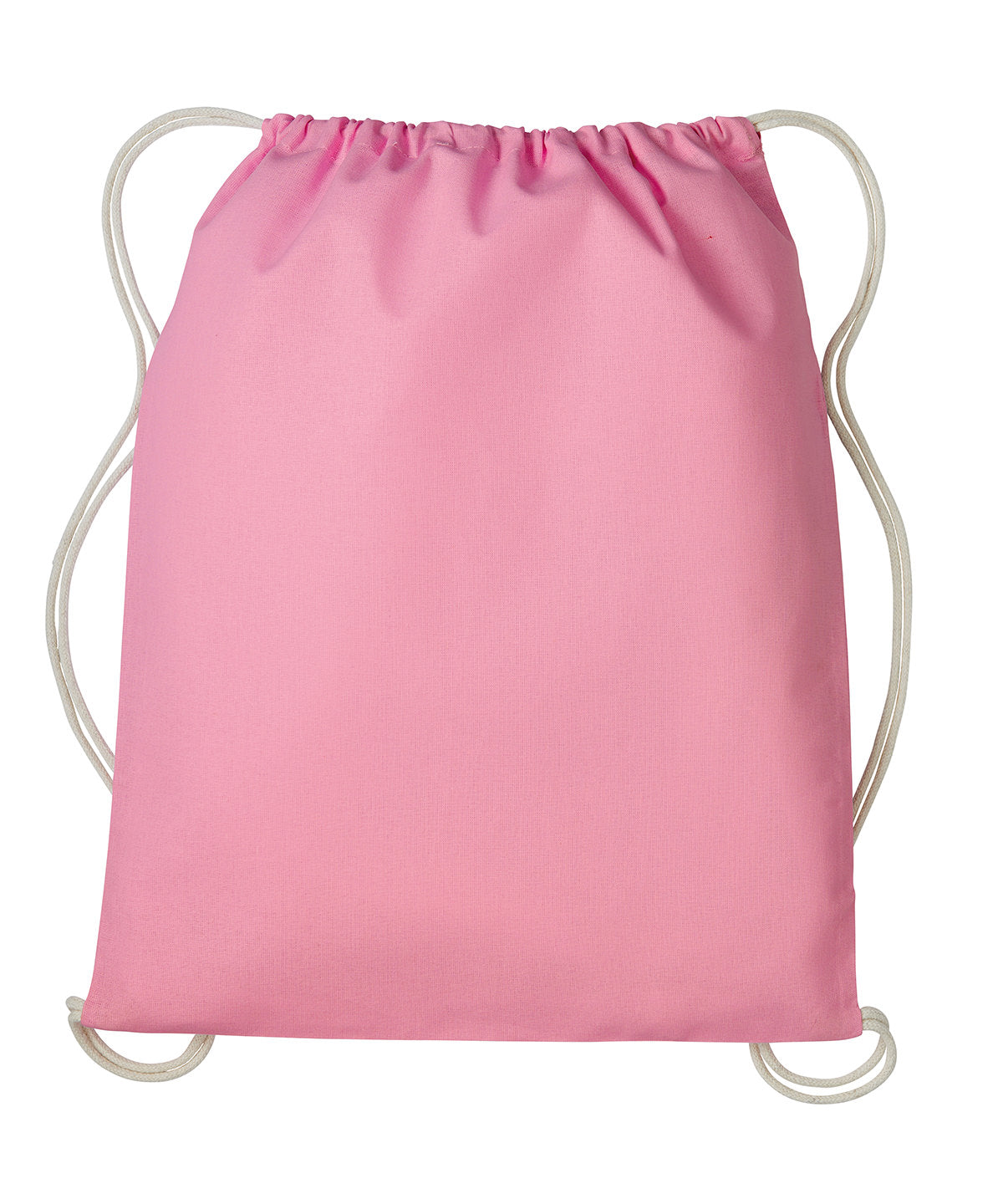 Nutshell Gymsac with cords in Pastel Pink/Natural, front view