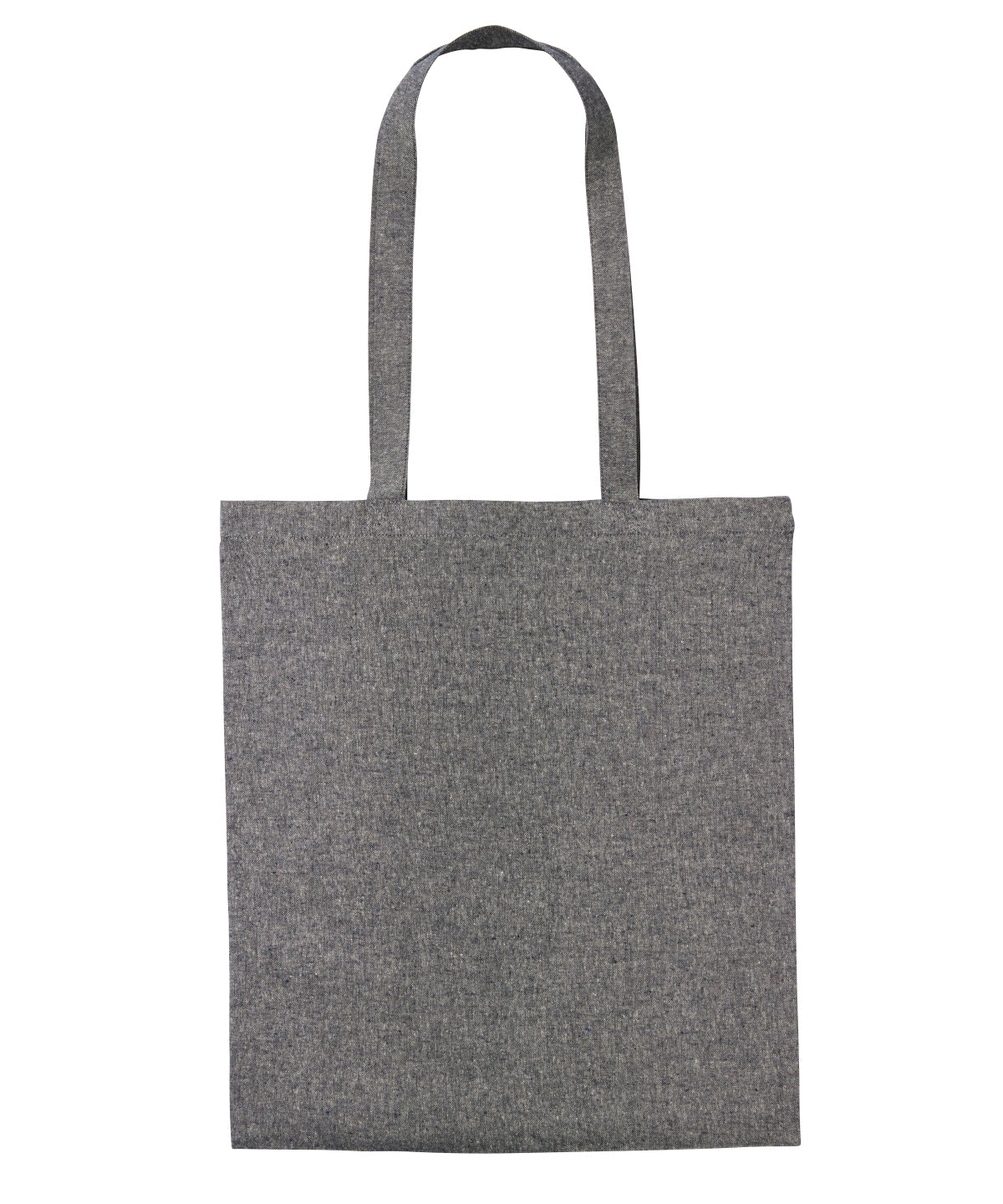 Nutshell Recycled cotton shopper long handle in Black Marl, front view