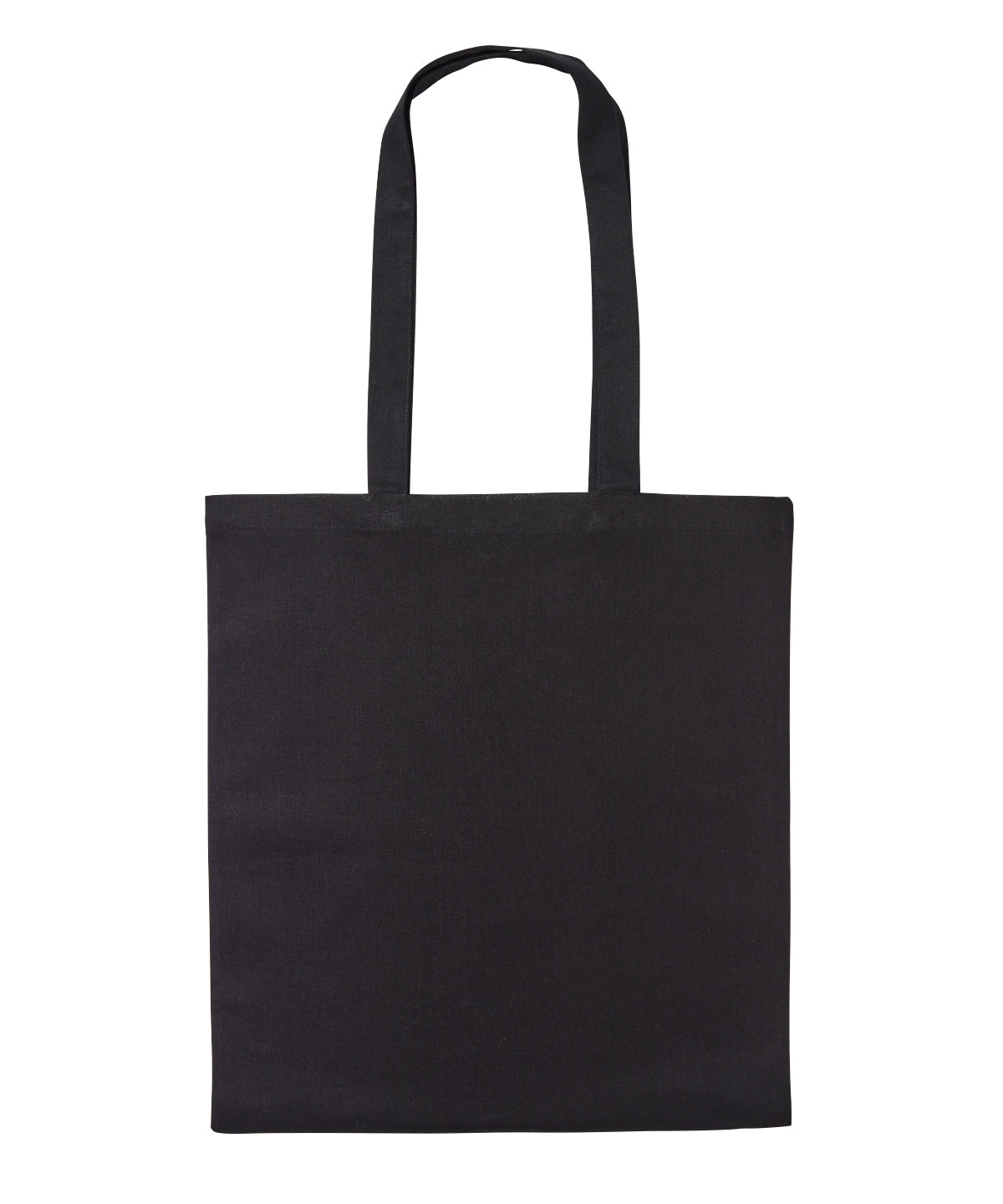 Nutshell Recycled cotton shopper long handle in Black, front view