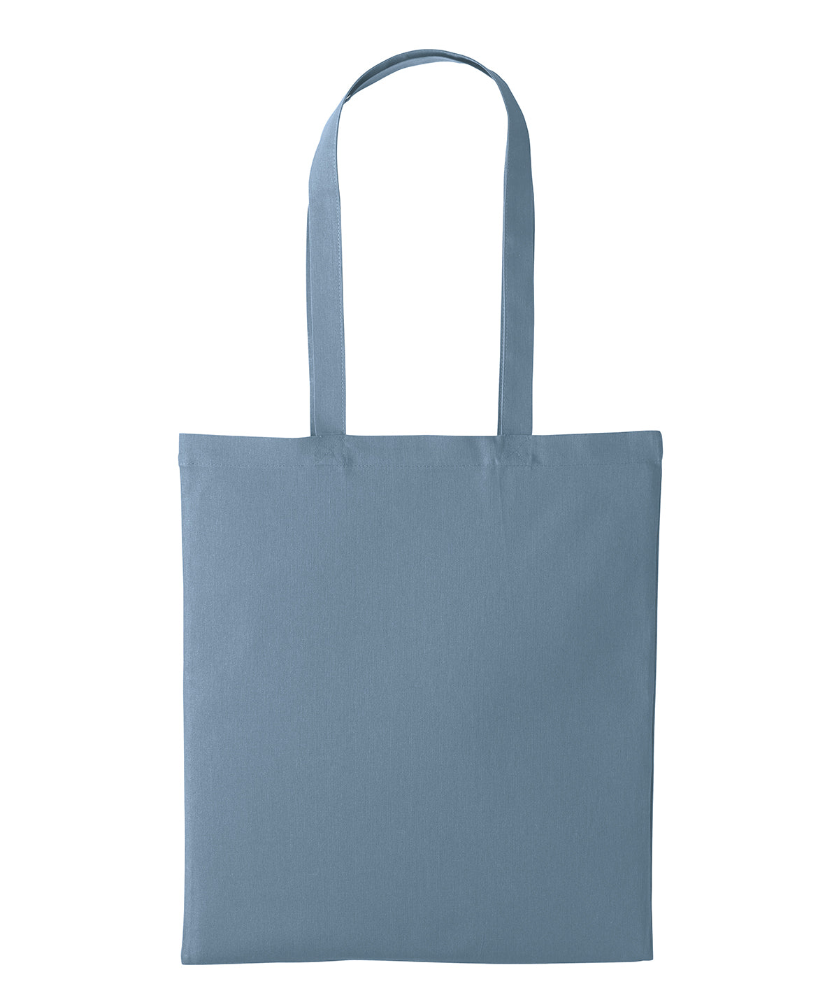 Nutshell Recycled cotton shopper long handle in Blue Haze, front view