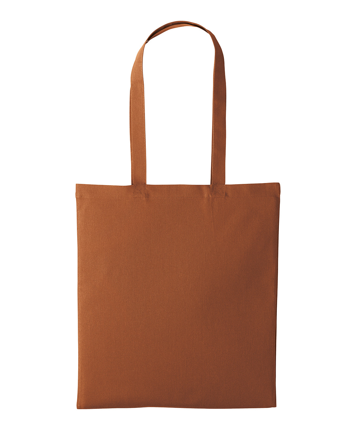 Nutshell Recycled cotton shopper long handle in Chestnut, front view