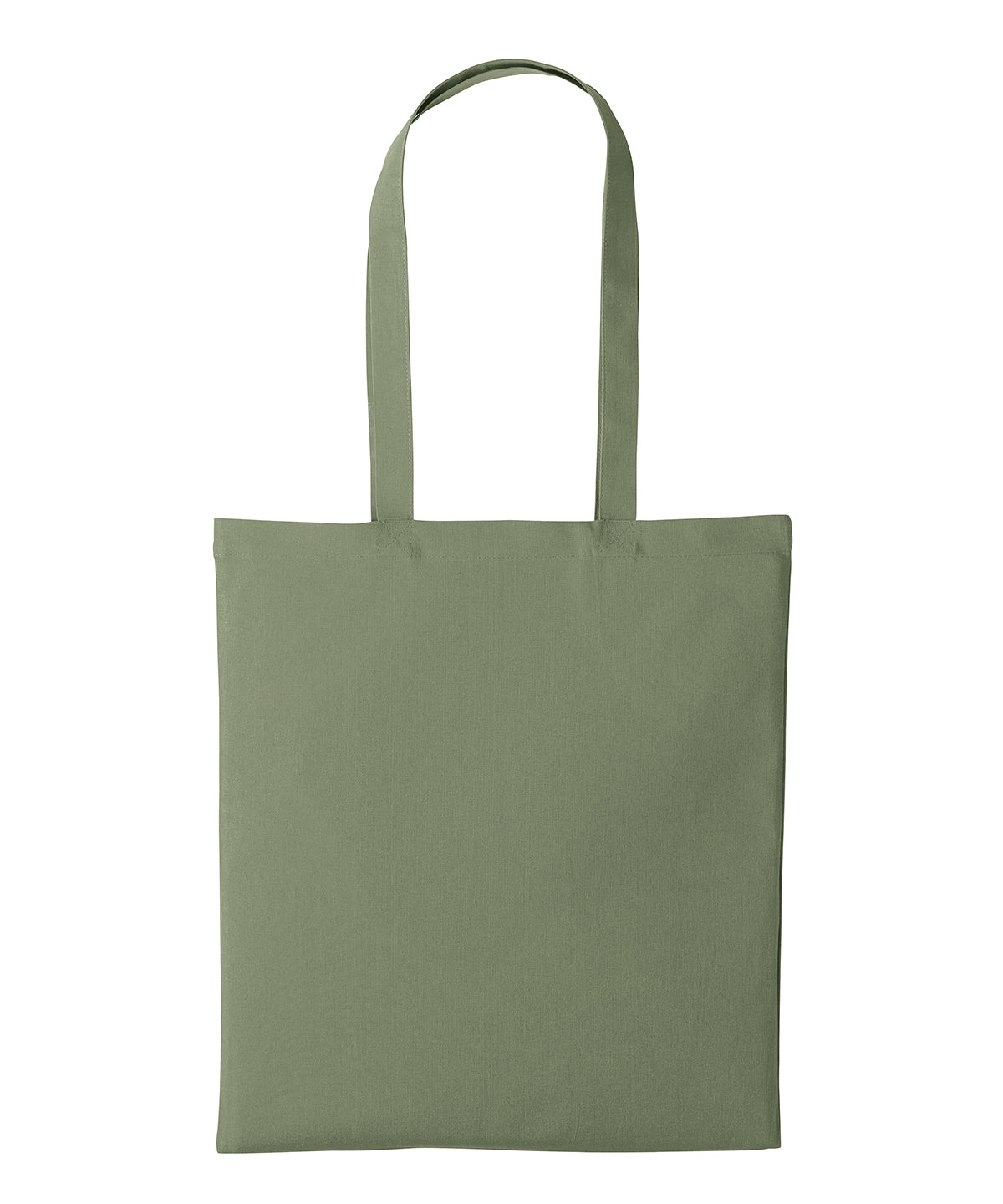 Nutshell Recycled cotton shopper long handle in Fern, front view