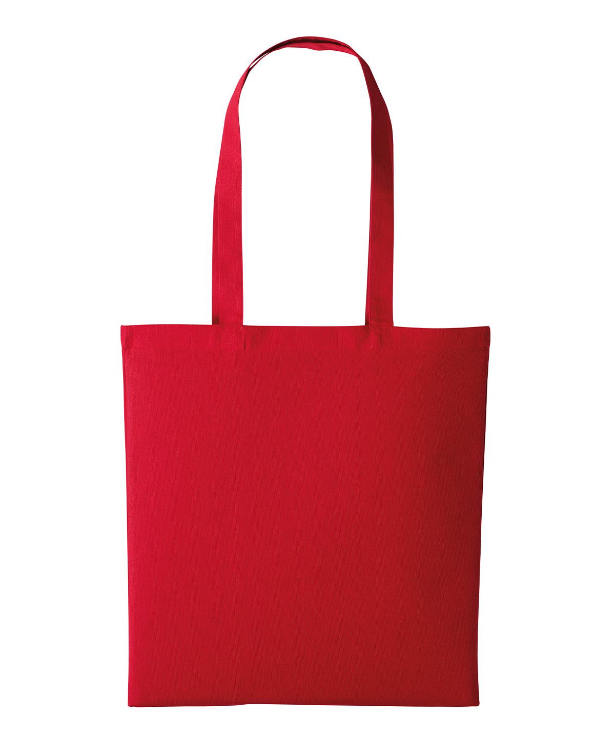Nutshell Recycled cotton shopper long handle in Fire Red, front view