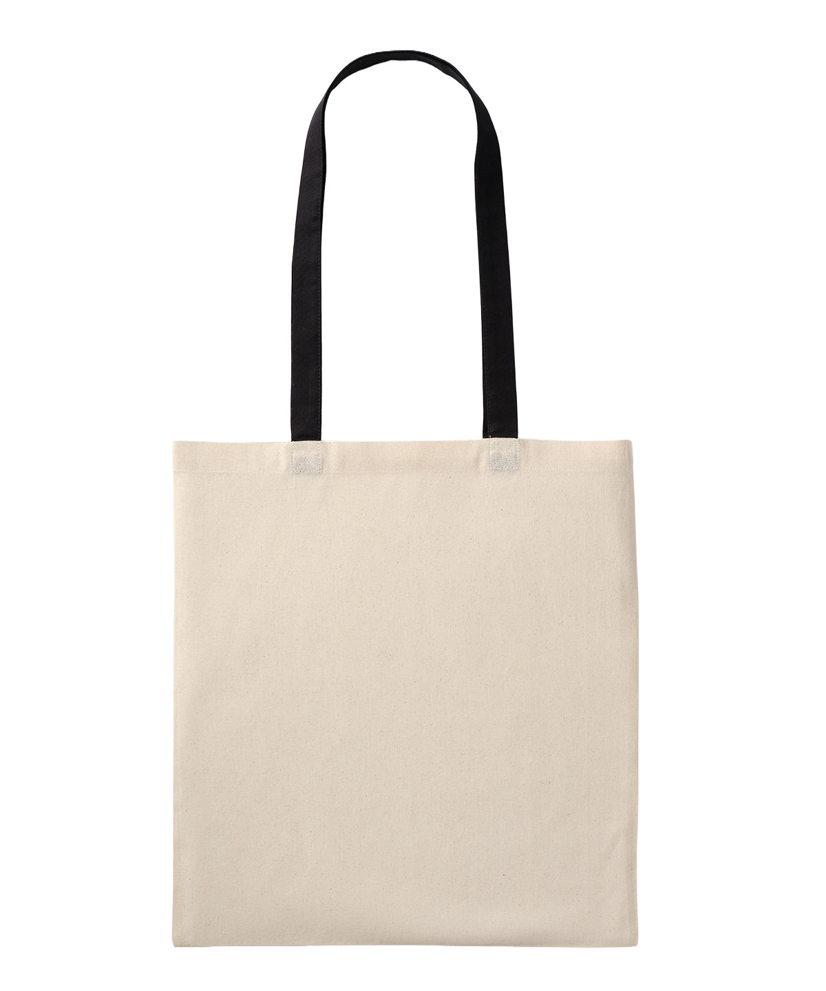 Nutshell Recycled cotton shopper long handle in Natural/Black, front view