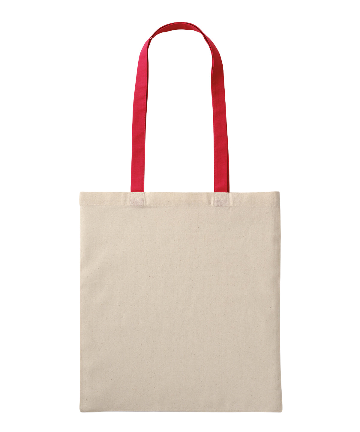 Nutshell Recycled cotton shopper long handle in Natural/Fire Red, front view