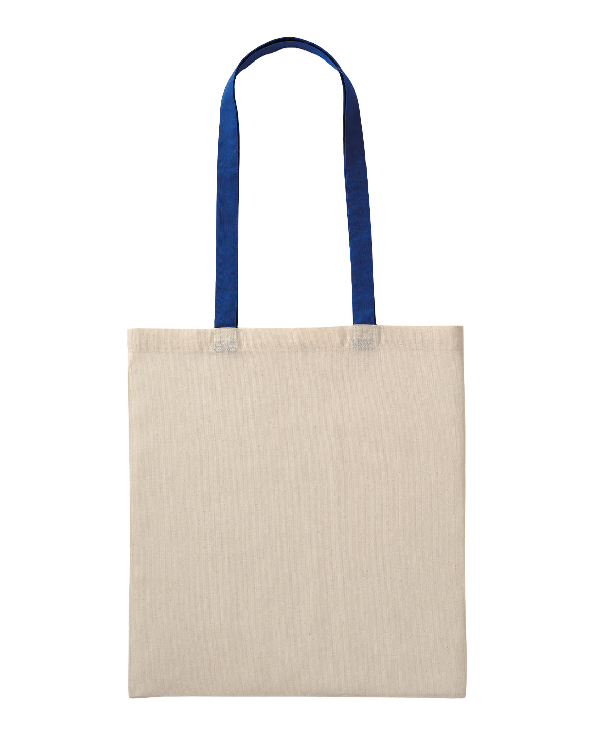 Nutshell Recycled cotton shopper long handle in Natural/Royal, front view