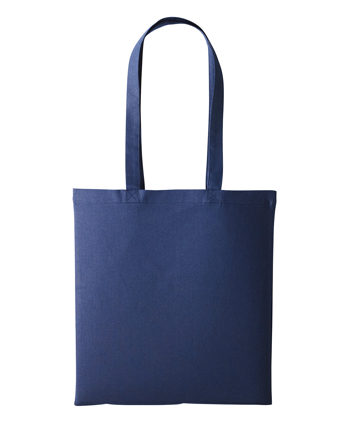 Nutshell Recycled cotton shopper long handle in Oxford Navy, front view