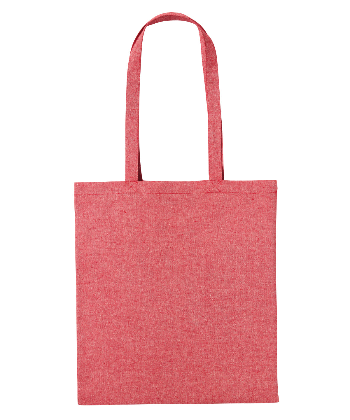 Nutshell Recycled cotton shopper long handle in Red Marl, front view