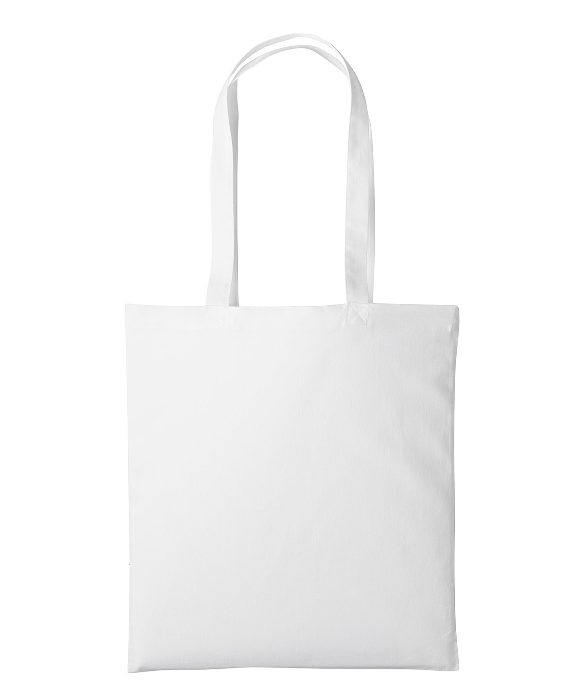 Nutshell Recycled cotton shopper long handle in White, front view