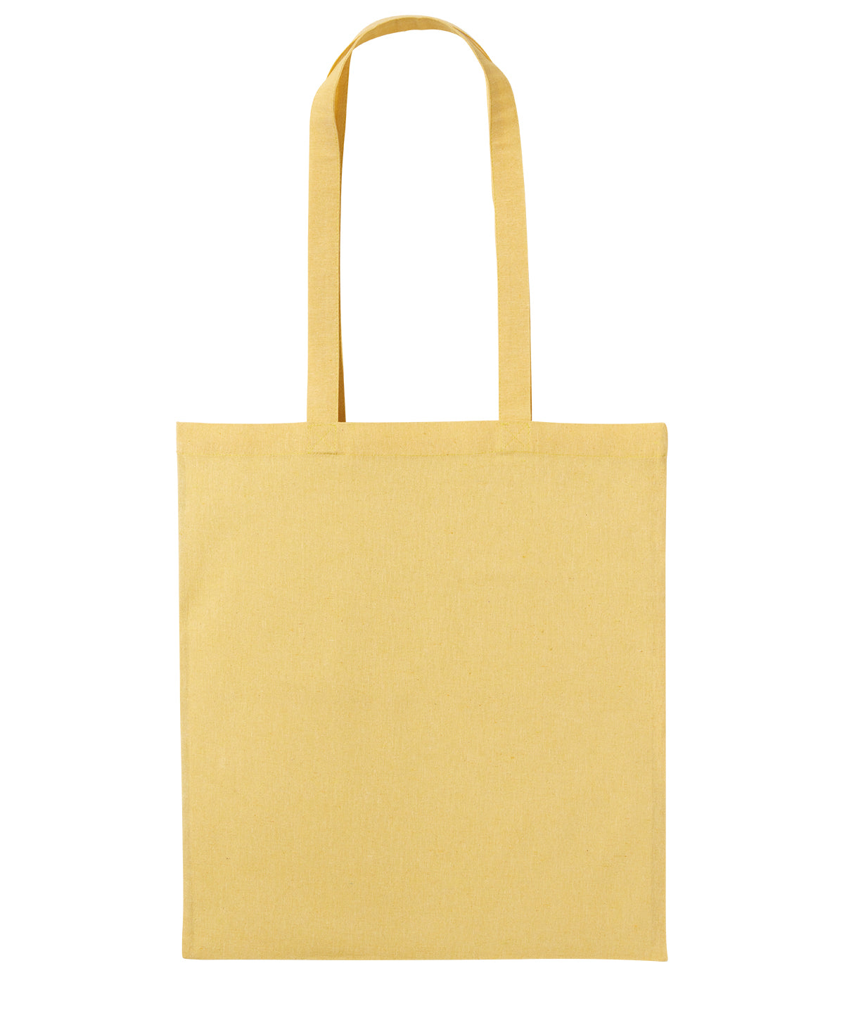 Nutshell Recycled cotton shopper long handle in Yellow Marl, front view