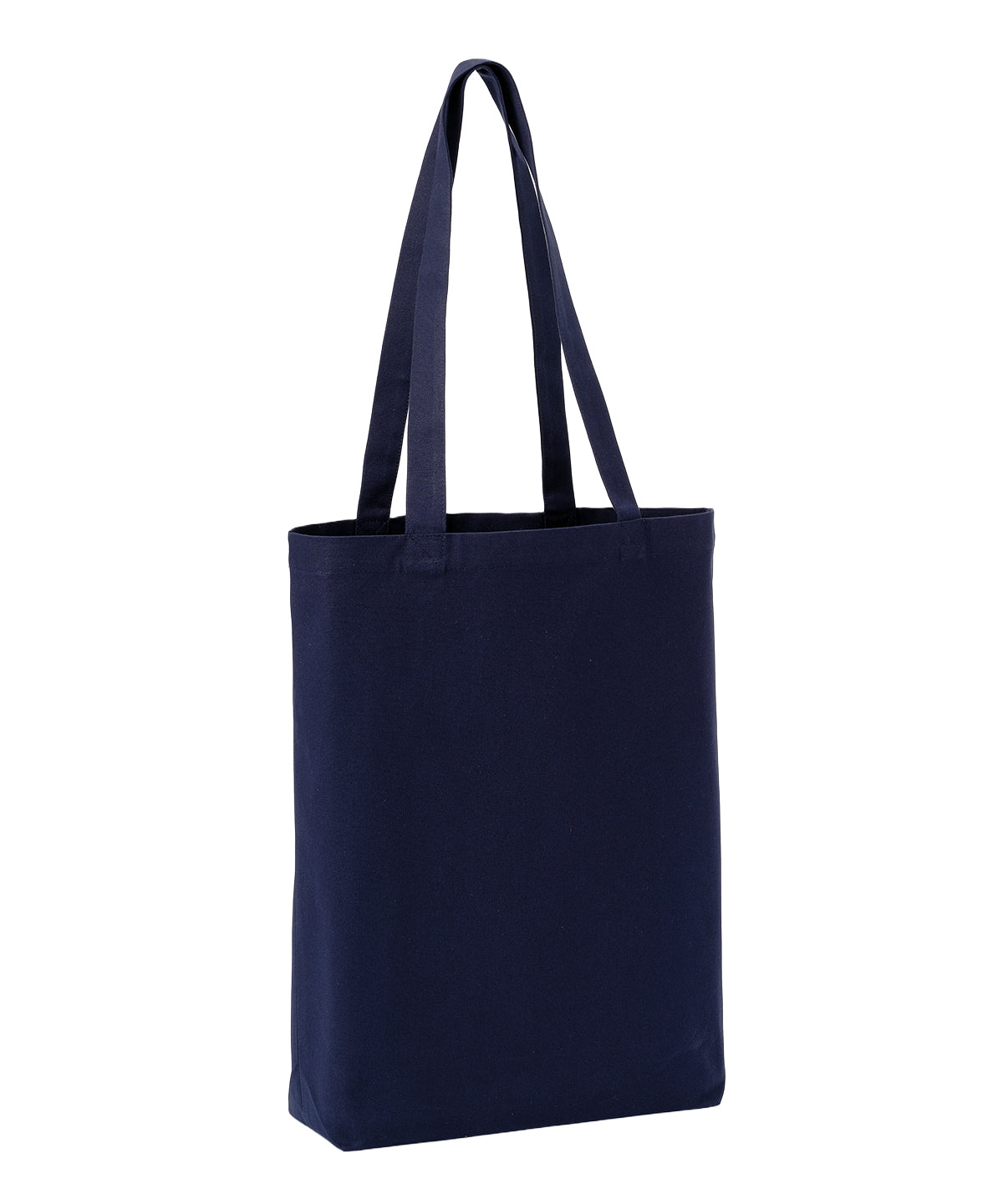 Nutshell Recycled premium canvas ‘flat base’ shopper in French Dark Navy, front view