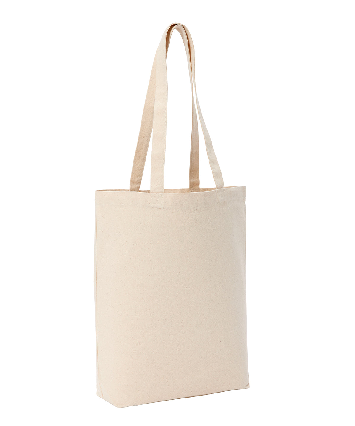 Nutshell Recycled premium canvas ‘flat base’ shopper in Natural, front view