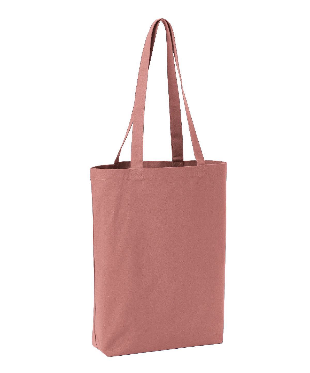 Nutshell Recycled premium canvas ‘flat base’ shopper in Rose, front view
