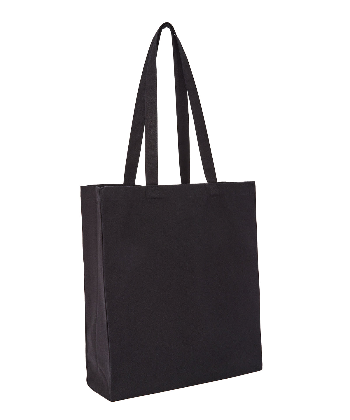 Nutshell Recycled premium canvas spacious shopper in Black, front view