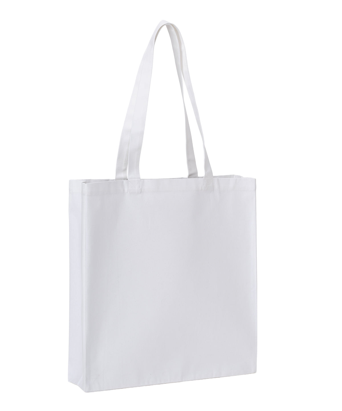 Nutshell Recycled premium canvas spacious shopper in White, front view