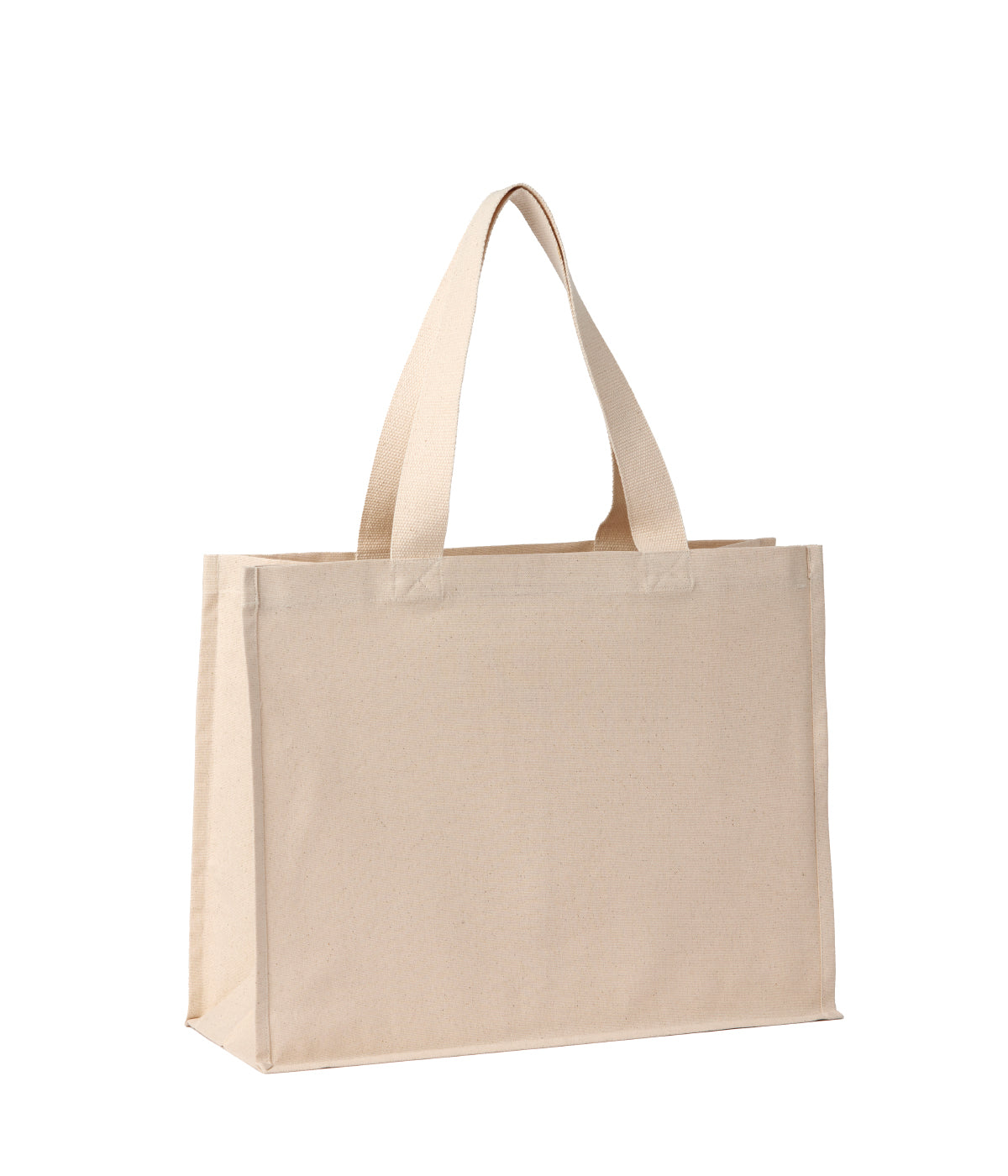 Nutshell Recycled premium canvas stand-up shopper in Natural, front view