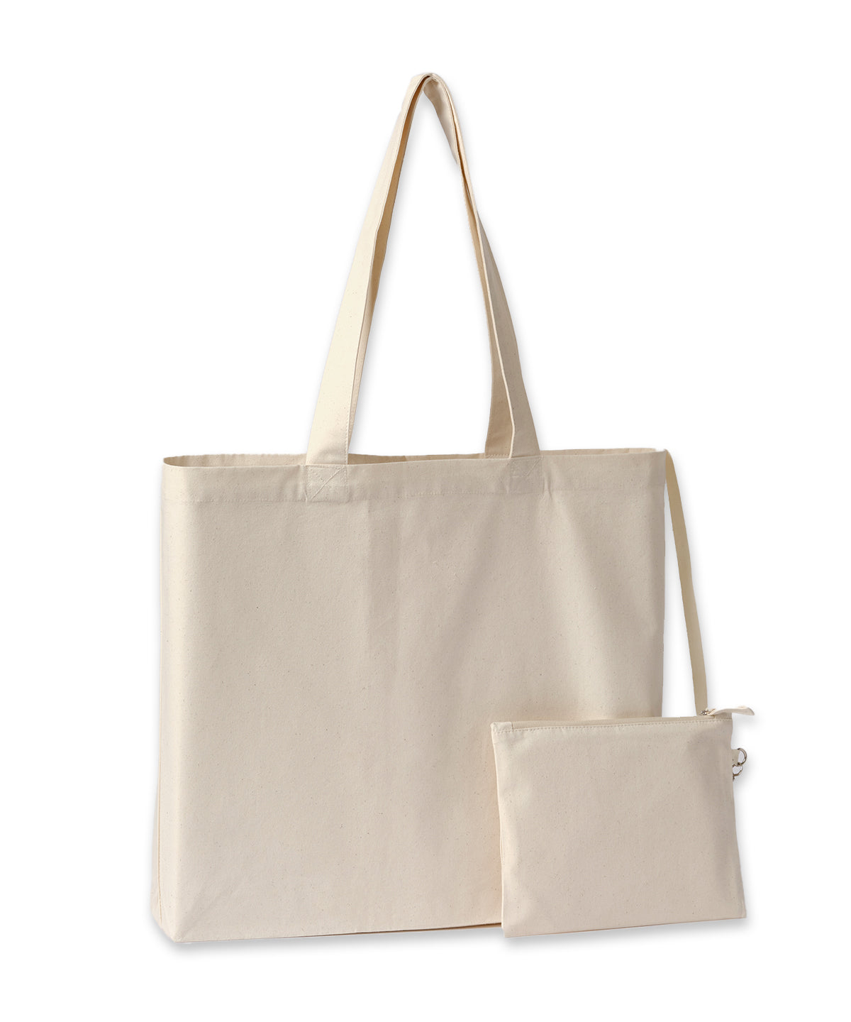 Nutshell Cruise recycled tote with detachable purse in Natural, front view