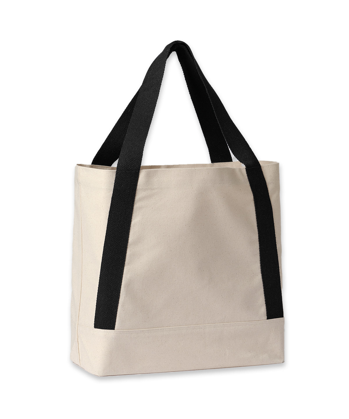Nutshell Dakota recycled contrast strap tote in Natural/Black, front view