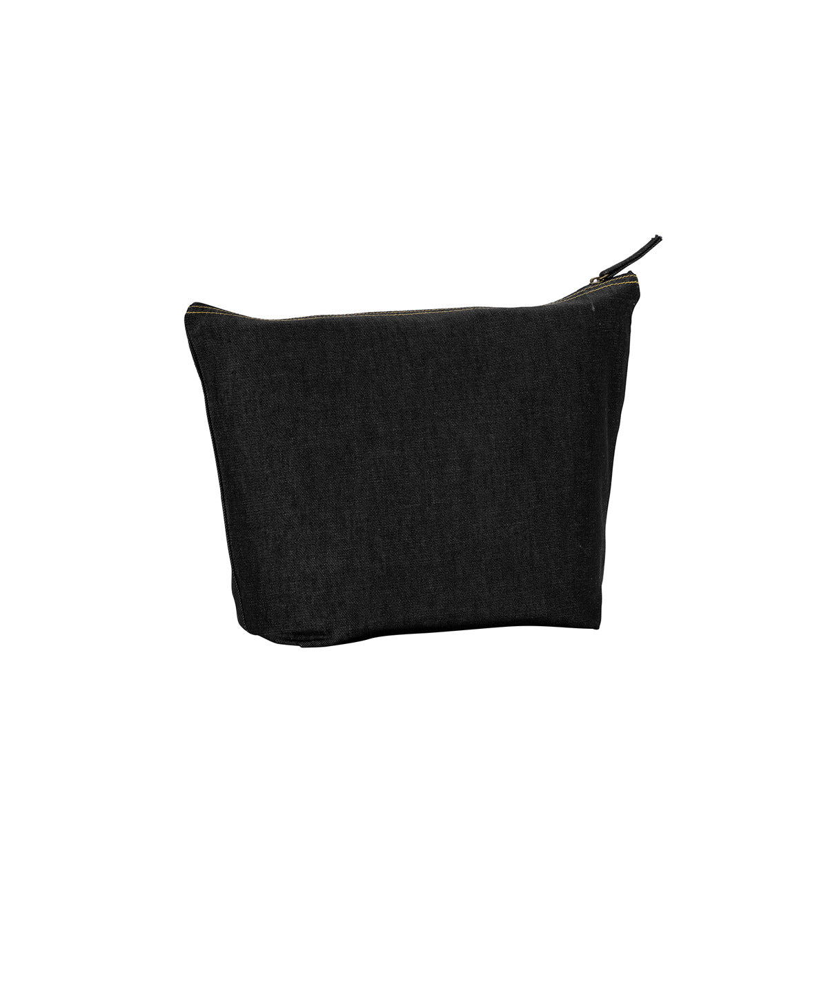 Nutshell Recycled luxe accessory bag in Black Denim, front view
