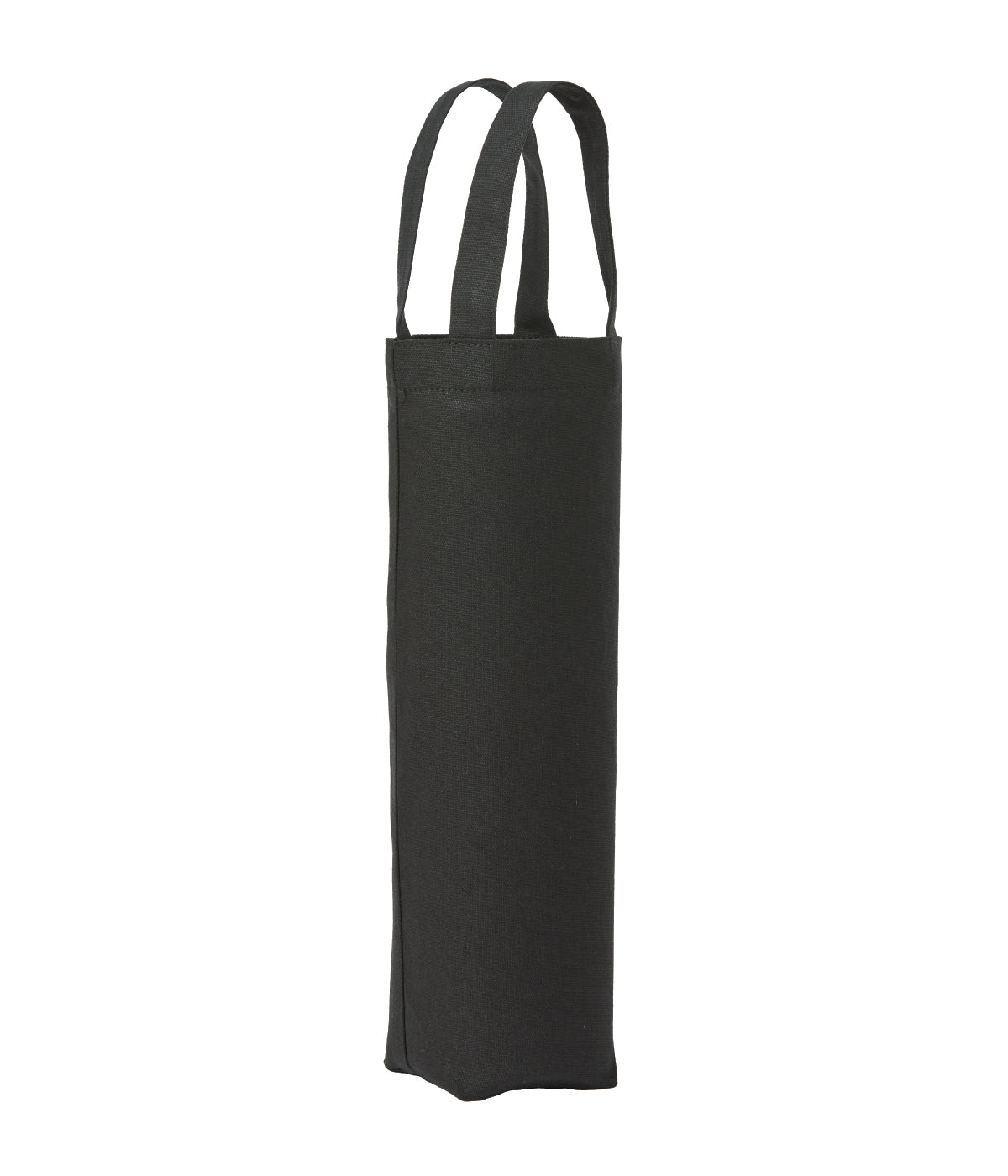 Nutshell Recycled premium canvas bottle bag in Black, front view