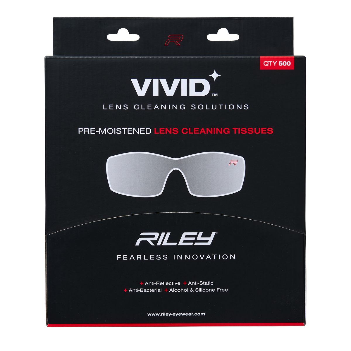 Riley Vivid 500 Moist Lens Wipes