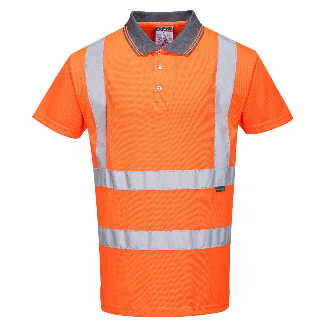 Portwest Hi-Vis Polo Shirt S/S in Orange, main product image