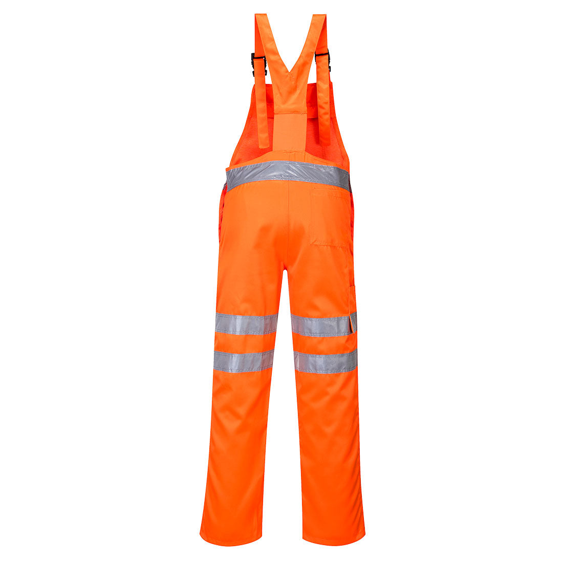 Portwest RT43 Hi-Vis Polycotton Service Bib and Brace in Orange, back view