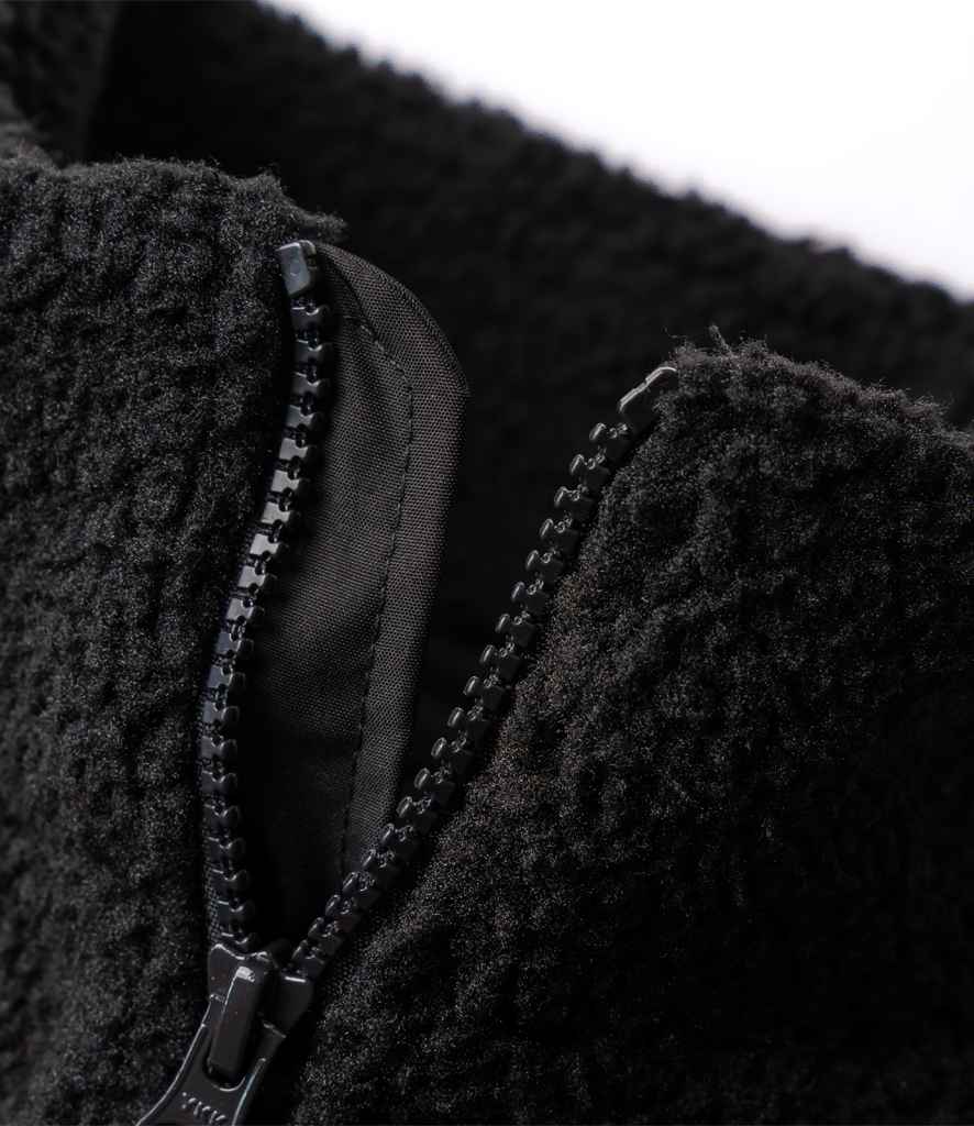 Ravine Unisex Full Zip Borg Fleece Jacket in Black