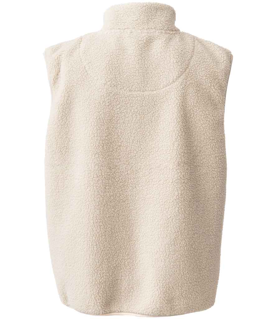Ravine Unisex Borg Fleece Gilet in Natural, back view