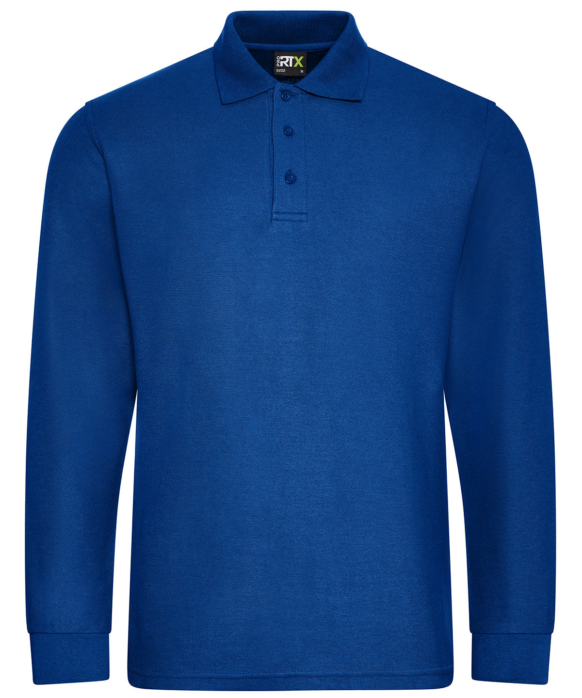 ProRTX Pro long sleeve polo in Royal Blue, front view